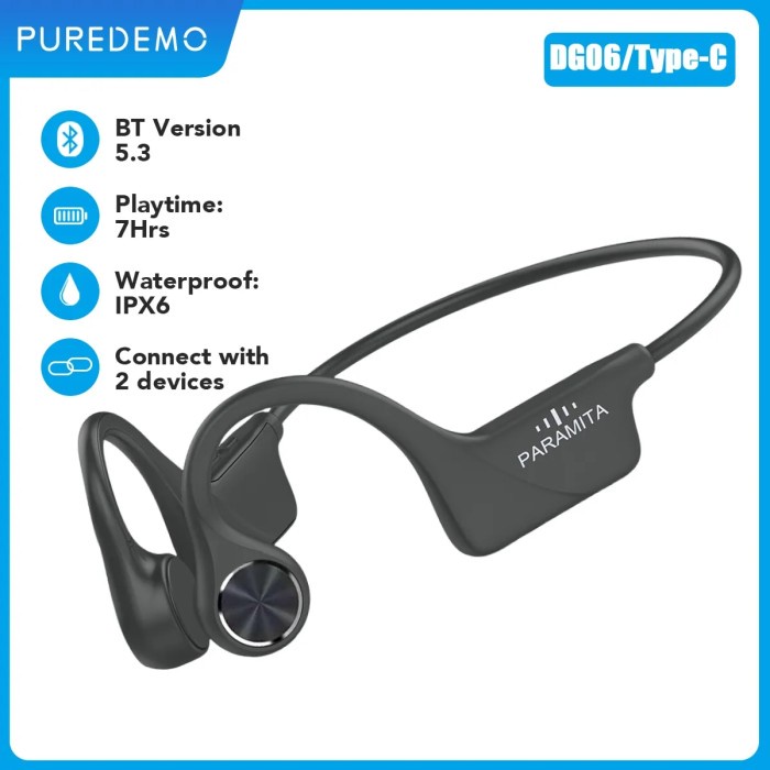 Ture Bone Conduction Earphone Type-C Wireless Bluetooth Headphone