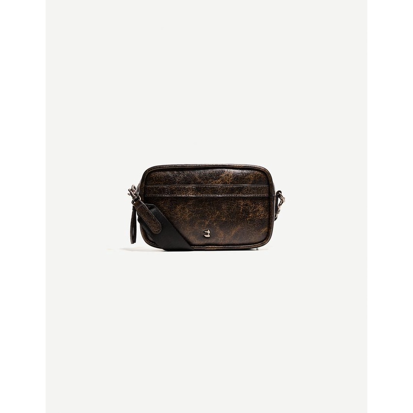 BERSHKA MEN ORIGINAL STORE 100% - Distressed-effect crossbody bag