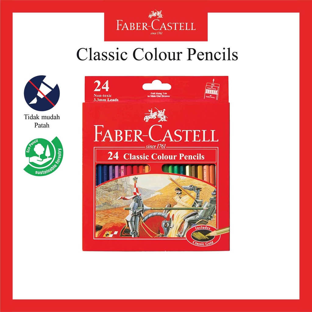 

IK! Pensil Warna Faber Castell 24 Warna / Classic Colour Pencil / Ukuran Panjang