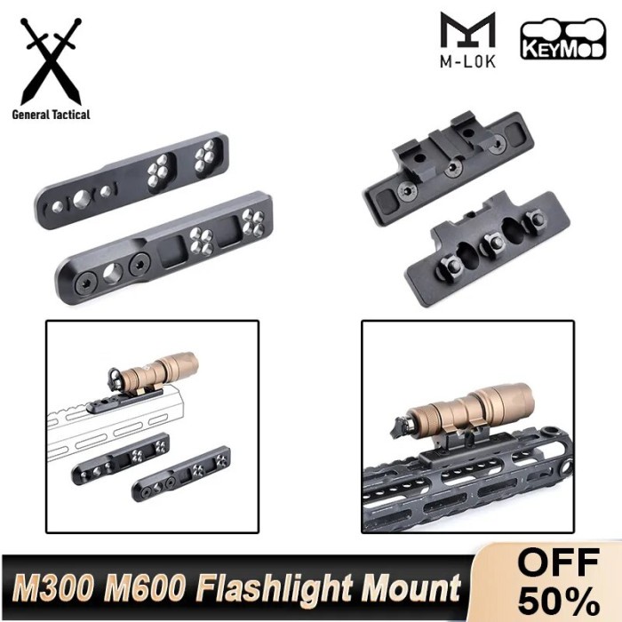 Tactical Surfire M300 M600 Flashlight Inline Light Mount Swith Slot