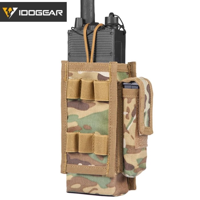 IDOGEAR Tactical MOLLE PRC148 152 Radio Pouch with flash light pouch