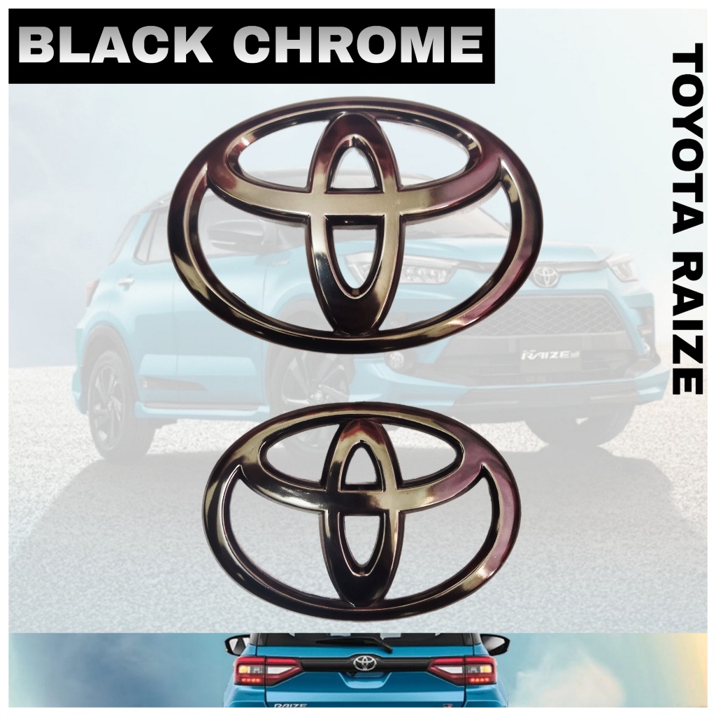 Emblem RAIZE Black Chrome Krom/ TOYOTA RAIZE/ Emblem Logo Bagasi RAIZE