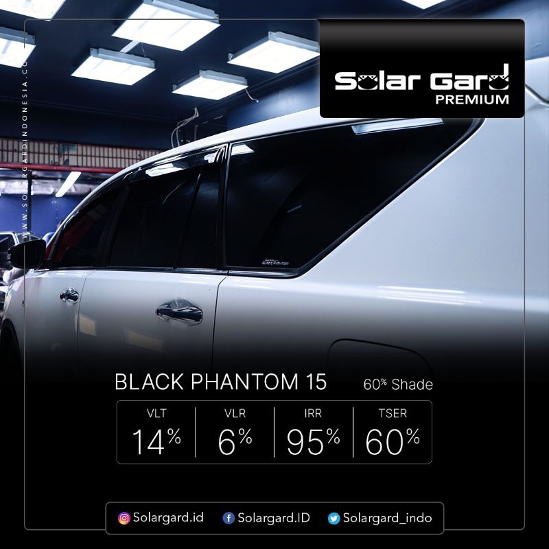SOLAR GARD BLACK PHANTOM KACA FILM MOBIL Kaca Depan