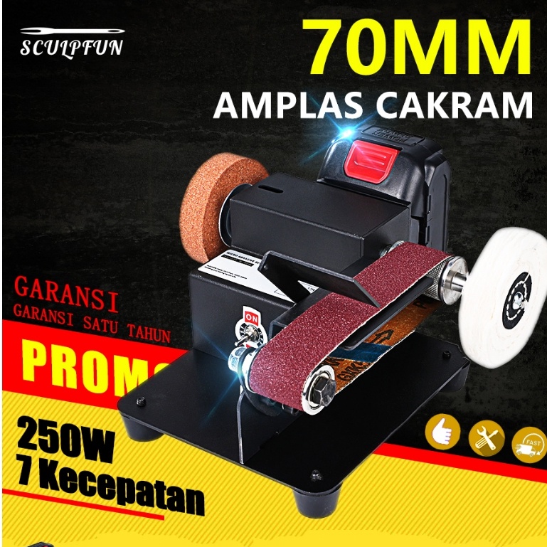 UM1 DEWIN mesin amplas belt sander DIY mini belt sander mesin amplas baterai listrik multifungsi