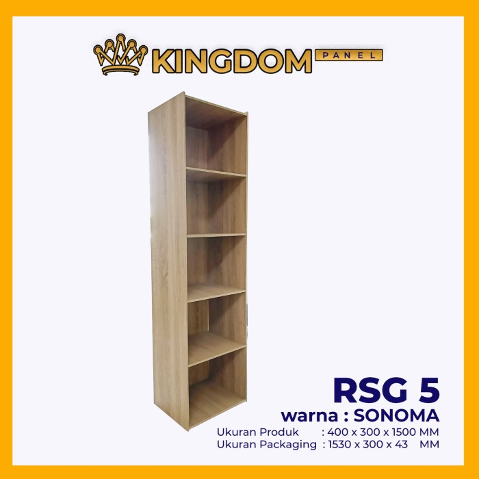 RAK BUKU KAYU SUSUN 5 SERBAGUNA