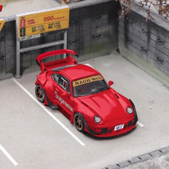 TERBARU STAR MODEL 1/64 PORSCHE RWB 993 GT REAR WING VERSION SUPREME RED READY