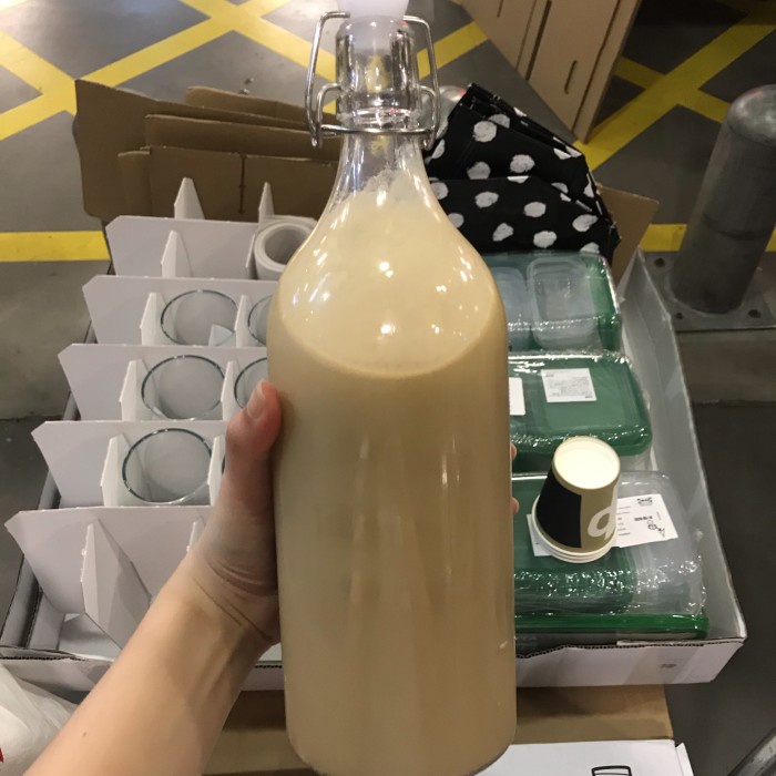siapkirim- botol kopi susu kaca 1 liter ada stopper penutup botol 1K3A kaca tebal