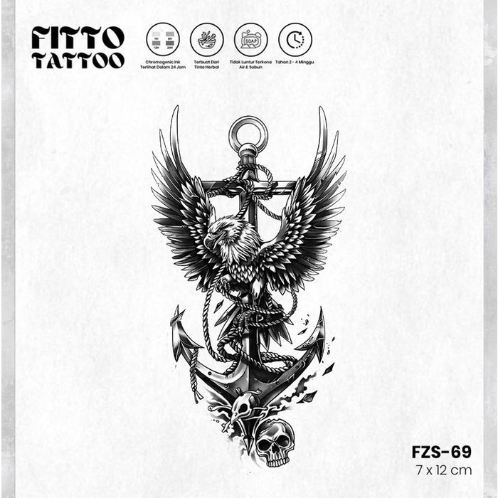 New Tato temporer premium semi permanen tattoo fruit ink tatto jangkar fittotatto Tatoo Temporary