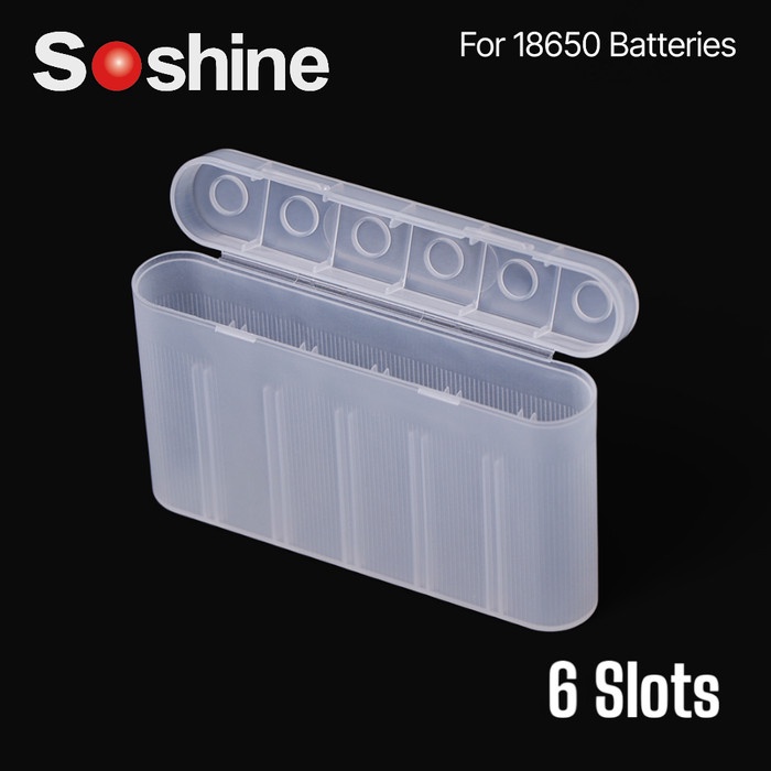 siapkirim- SOSHINE KOTAK BATERAI 18650 ISI 6 SLOT HOLDER BATTERY CASE VERTICAL