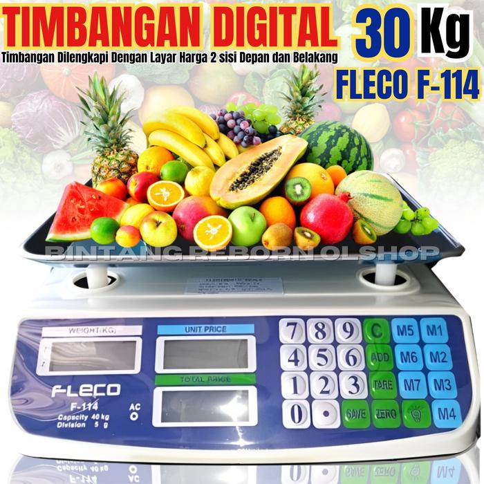 Digital Computing Scale 30Kg Double Display / Timbangan Buah 30Kg - Timbangan Digital 30 Kg Fleco F