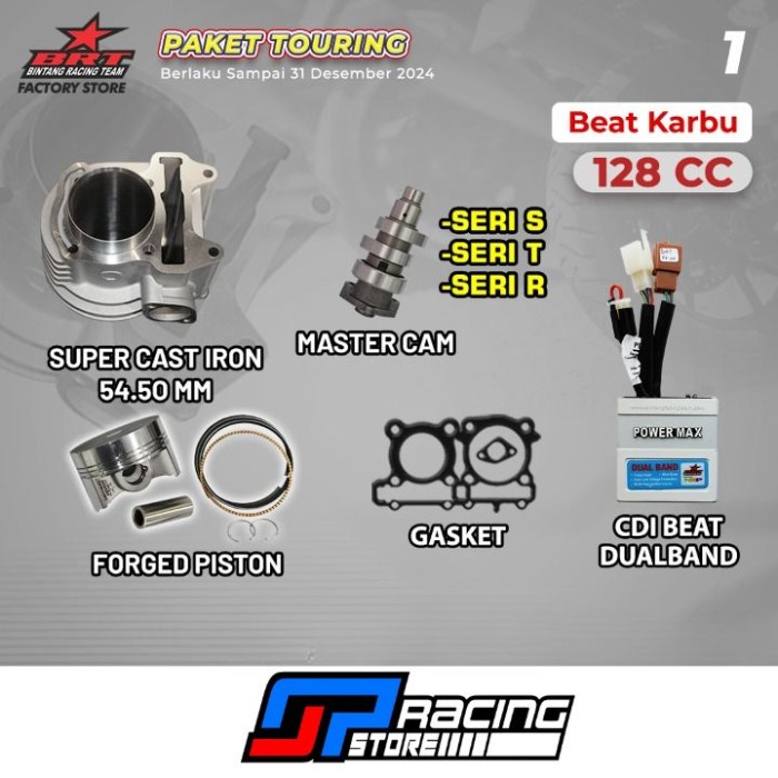 BRT Paket Bore Up Touring 1 Honda Beat / Scoopy Karbu menjadi 128cc