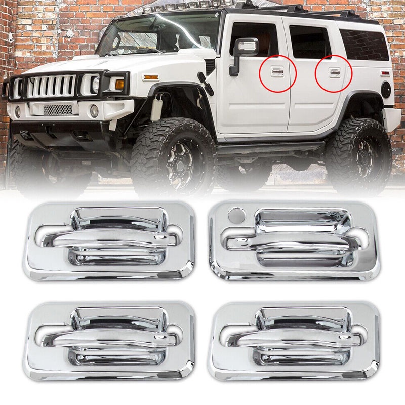 NEW ESUYA Door Handle Cover Chrome Trims Bezel W/Passenger Side Key Hole Exterior Accessories for Hu