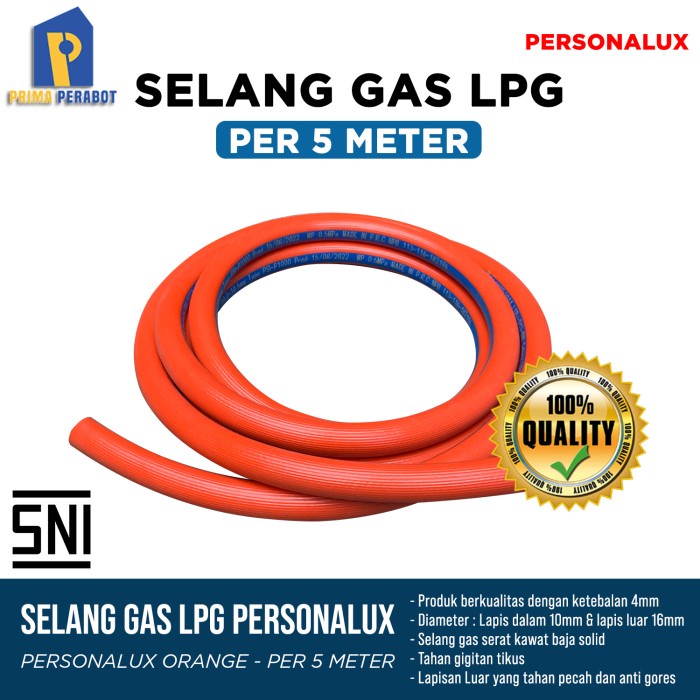 silahkan- Selang GAS LPG Personalux 5 Lapis SNI Kawat Baja