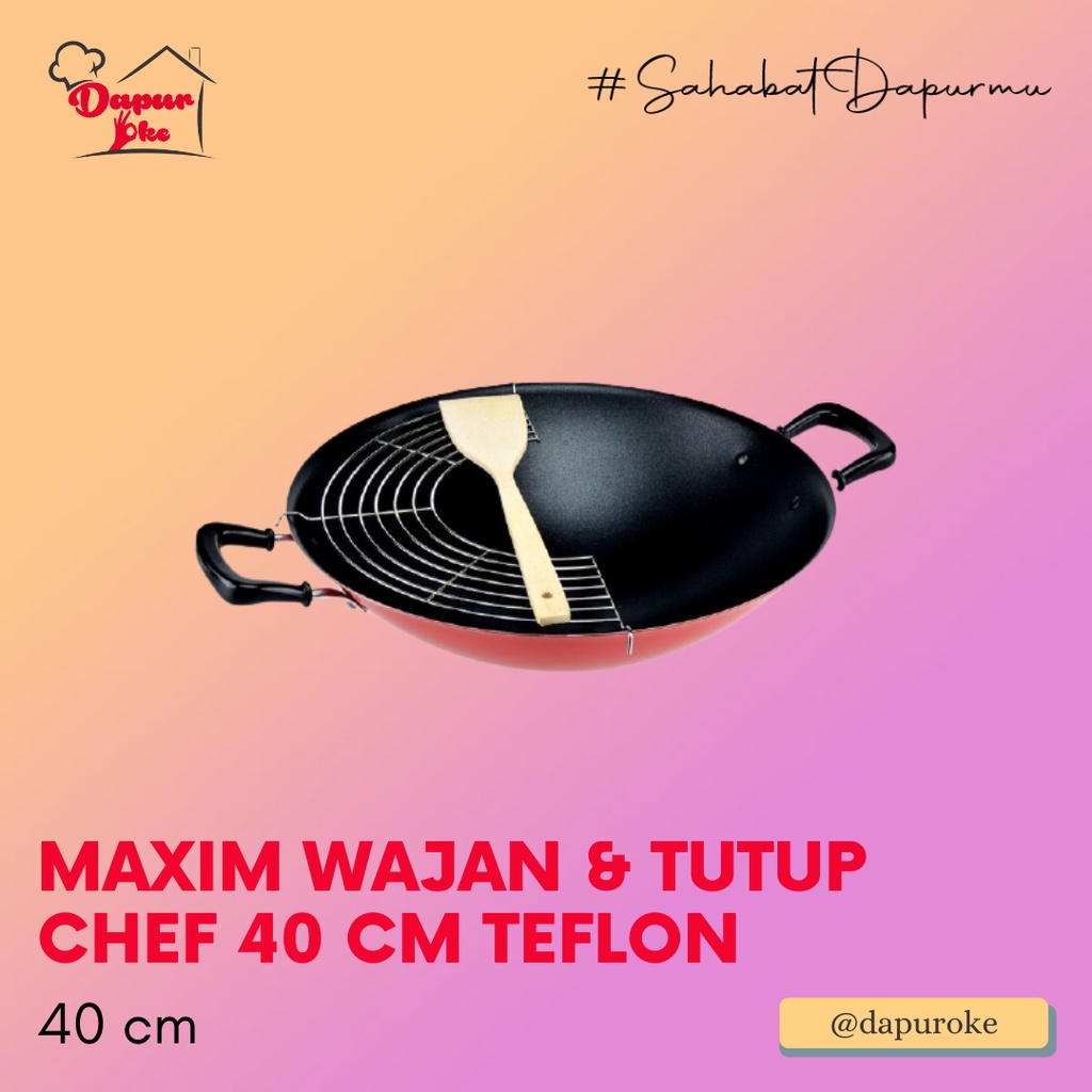 UM1 Maxim Wajan & Tutup Chef 40 cm Teflon / Kuali Anti Lengket