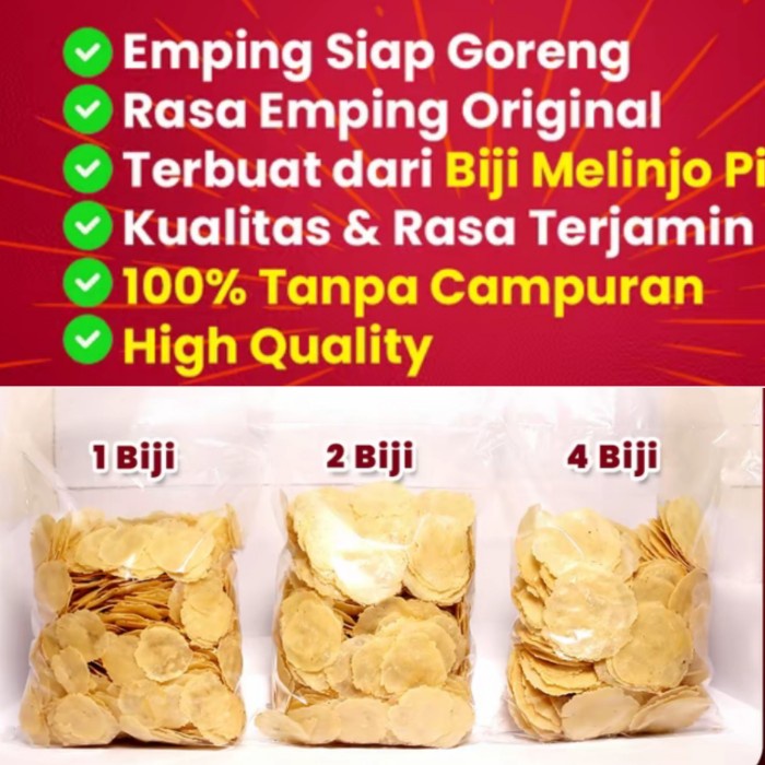 

Emping super asli tipis uk biji 1 biji 2 biji 4 kemasan 1kg pull