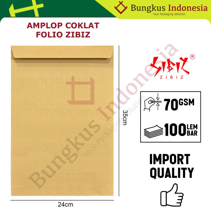 

New Amplop Coklat Folio isi 100