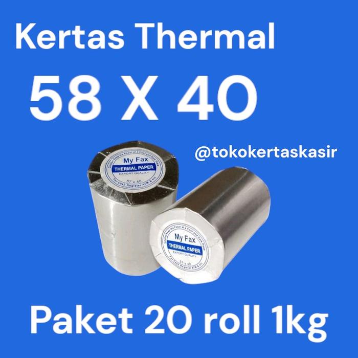 

New 20 Roll kertas thermal 58x40mm