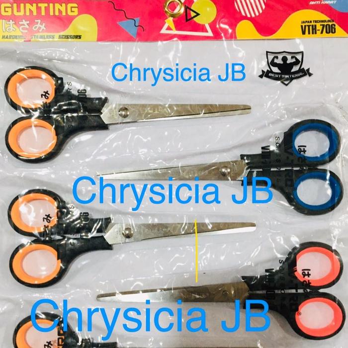 

New [12Pcs] Gunting Ukuran Tanggung Renceng Hitam Warna-Warni 6inch