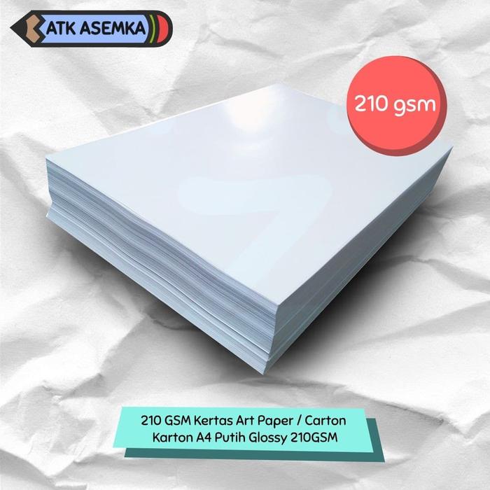 

New 210 GSM Kertas Art Paper / Carton / Karton A4 Putih Glossy 210GSM