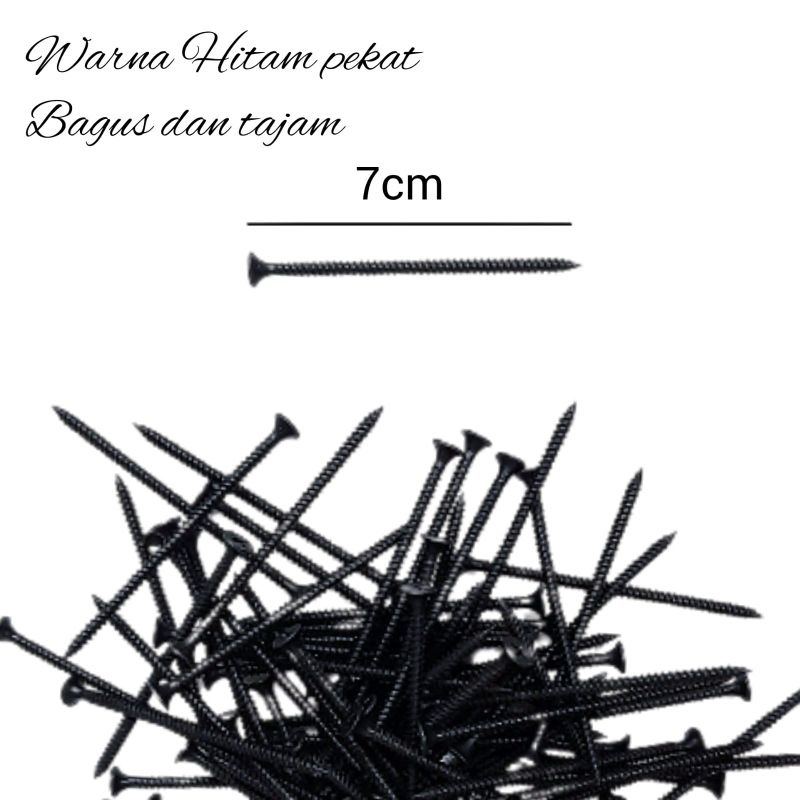 AYOOOLLARIZSS Sekrup Gypsum Gipsum 6 x 3" (7cm) Skrup Gypsum 3 inchi Dry Wall Screw Gypsum Baut