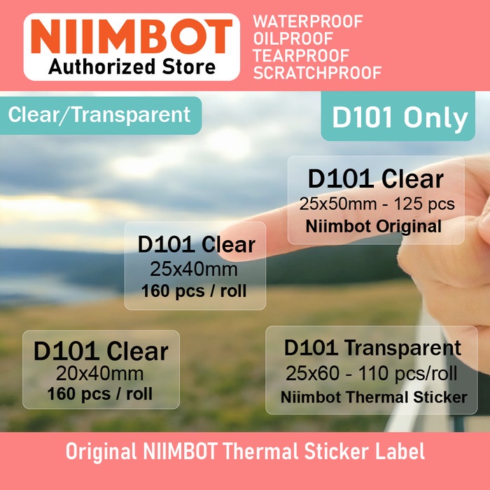 

LABEL STIKER CLEAR TRANSPARANT NIIMBOT D101 ONLY 20-25MM THERMAL
