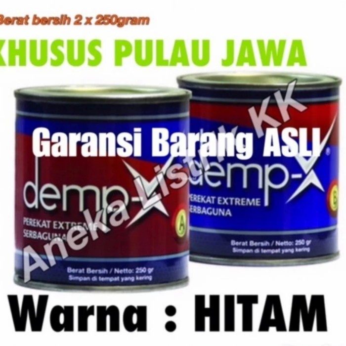 

DEMP X 250GR HITAM DEMPX DEMPUL EXTREME SERBAGUNA LEM EMPOXY 500GRAM