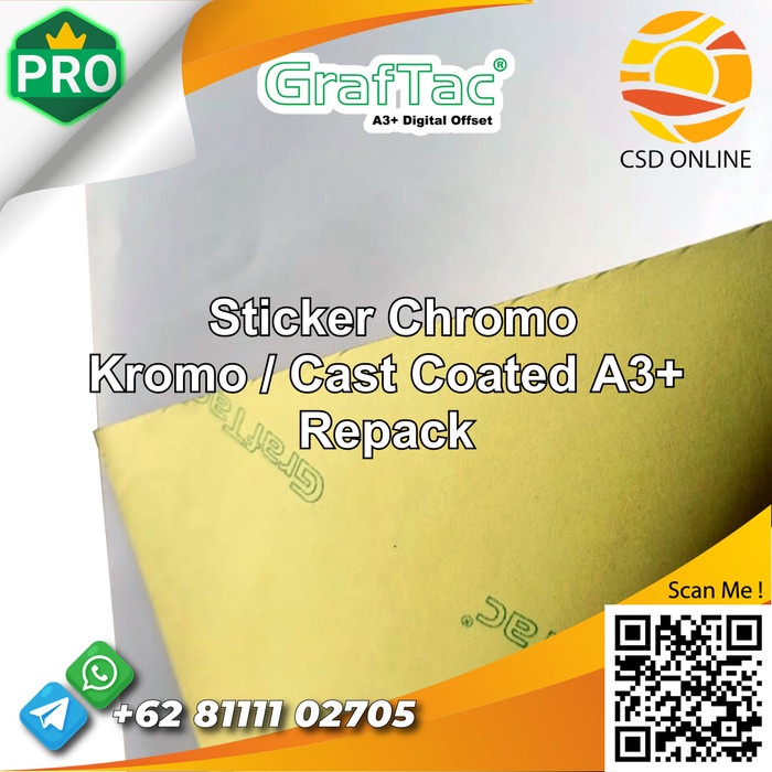 

GRAFTAC STIKER LABEL KROMO BONTAK CAST COATED PRINT A3+ REPACK 20