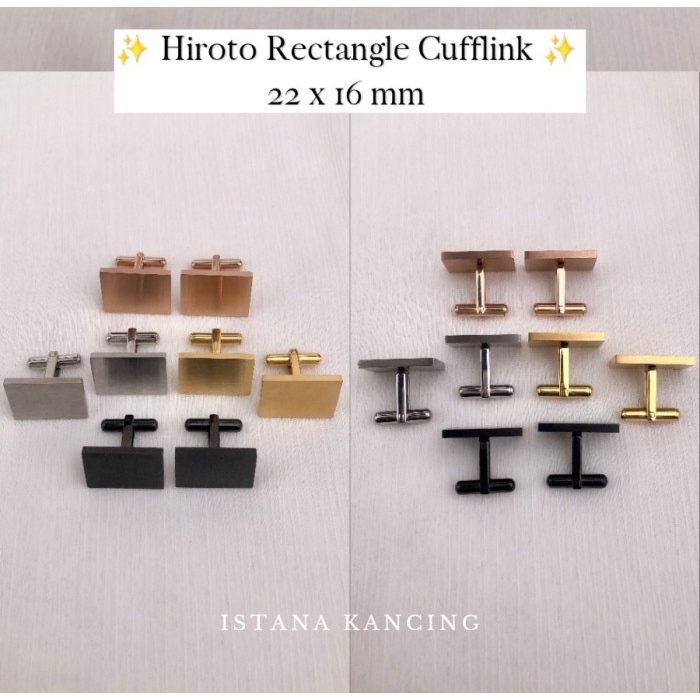 Terbaru Cufflink Kotak Pria Mewah Silver Stainless Steel Thobe Kabak Square Ready