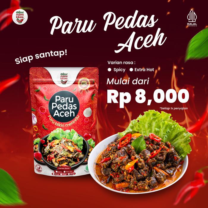 

DapurMamiKikas - Paru Pedas Bumbu Aceh - Makanan Instan Khas Aceh - Paru Spicy 80g