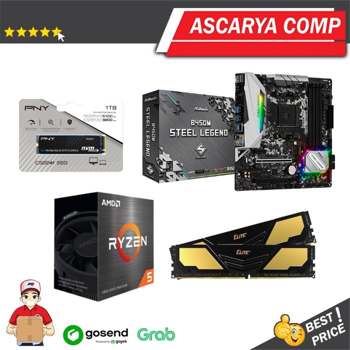 Ready (BUNDLE) ASROCK B450M + Ryzen 5 4500 + Ram 2x8Gb 3200mhz + SSD