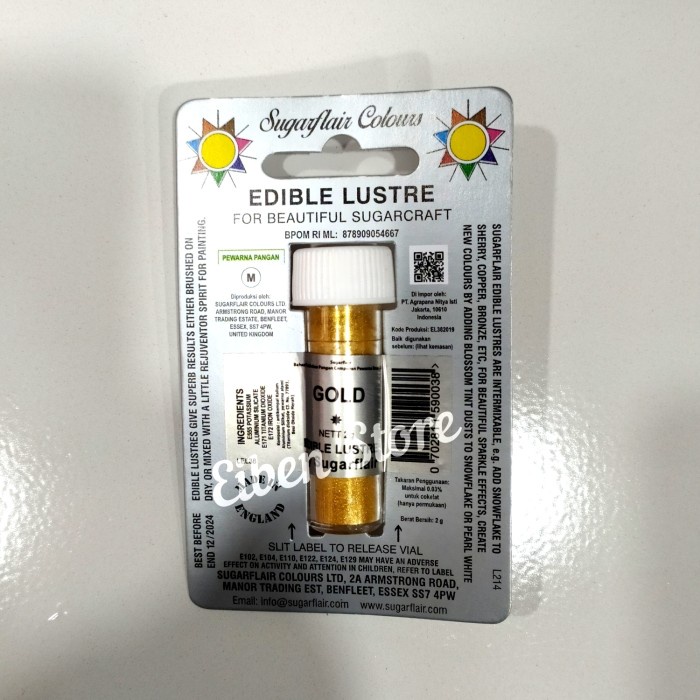 

Sugarflair Edible Lustre Color Royal Gold - Btl-2gr