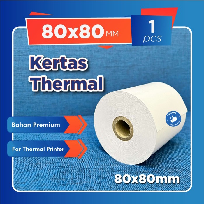 

New Kertas Thermal 80x80 mm - Struk Kasir Paper Roll [#1 Quality]