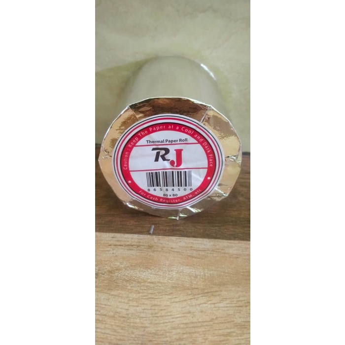 

New Kertas kasir Thermal merek RJ ukuran 80mm x 80mm thermal bandung