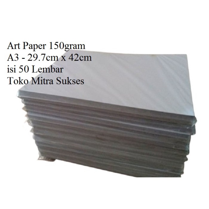

New Kertas Art Paper 150gram A3 - 29.7cm x 42cm isi 50 Lembar