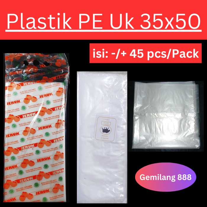 New Kantong Plastik PE Bening uk 35x50, Plastik Bening, Plastik Sayur