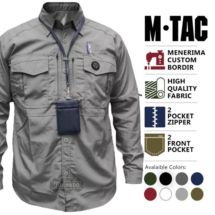 Navero-Kemeja Tactical Pria MTAC DRILL Lengan Panjang Baju Kerja Lapangan PDH PDL Cowok Dewasa