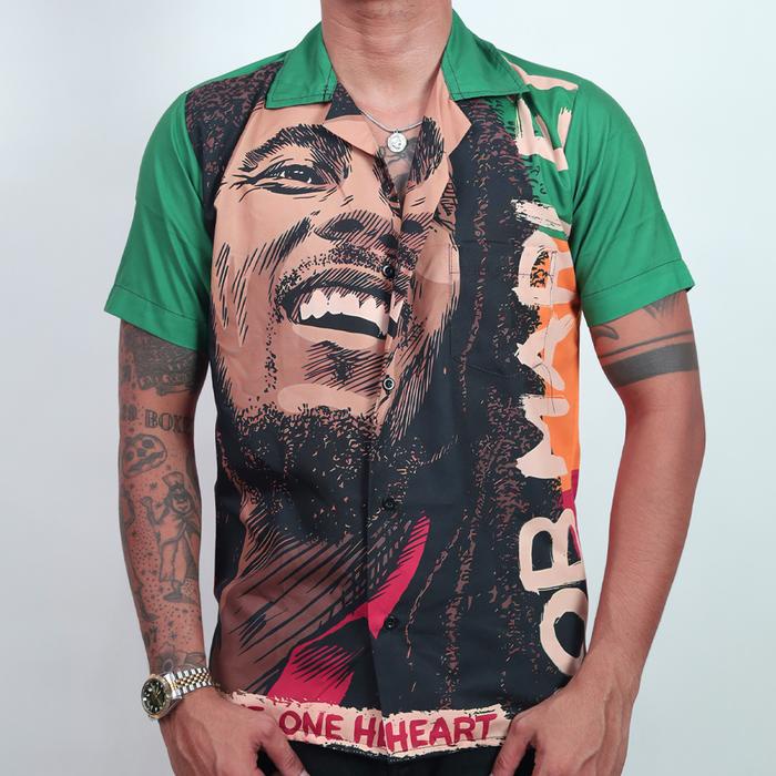 Zeno-Baju KEMEJA KEKINIAN PRIA WANITA DOWEAR MOTIF BOB MARLEY 013 Printing