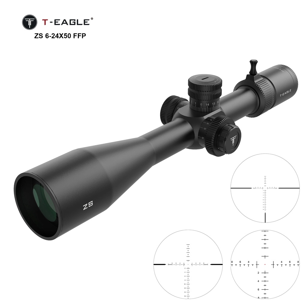 T Eagle ZS6-24X50 FFP IR Tactical Riflescope Spotting Scope for Rifle Hunting Optical Collimator