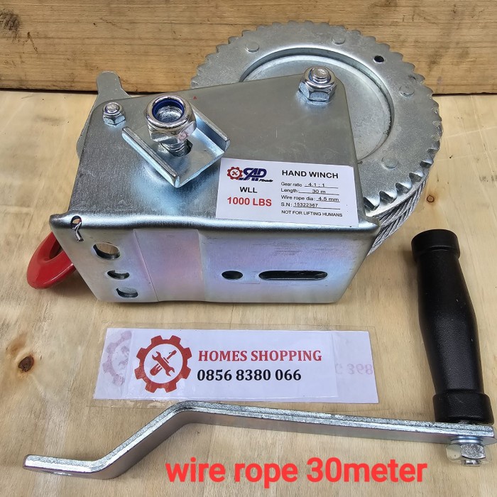 PROMO hand winch 1000 lb katrol tarik sling baja