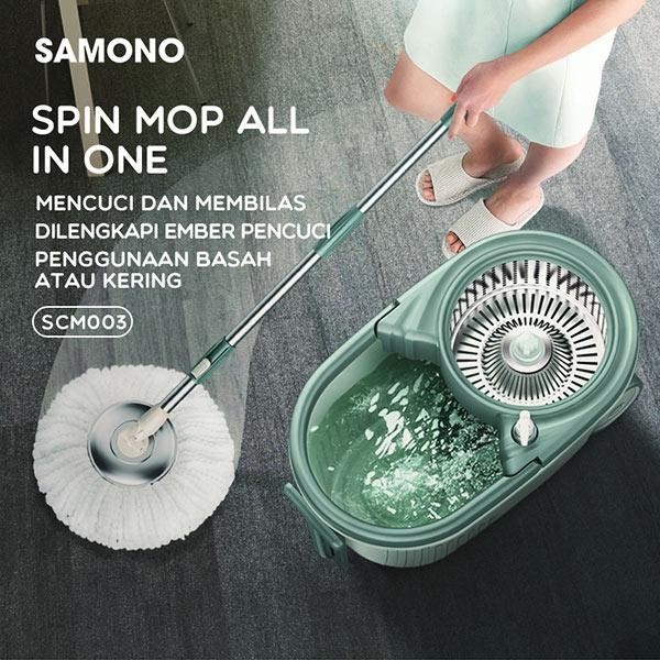 Alat Pel Lantai Fiber Samono Spin Mop