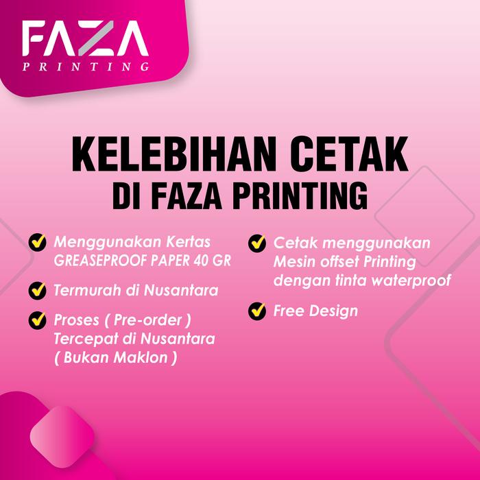 Cetak Kertas Roti Custom ( 1 Box )