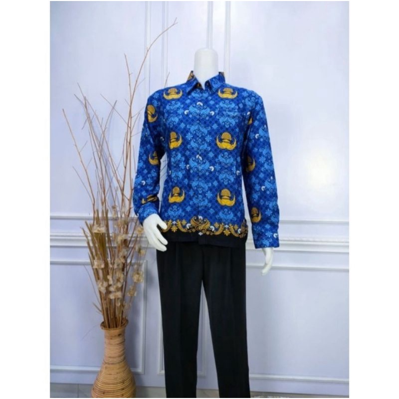 BATIK KORPRI PRIA TERBARU - BATIK KORPRI KATUN TANPA FURING - BATIK KORPRI PRIA PNS