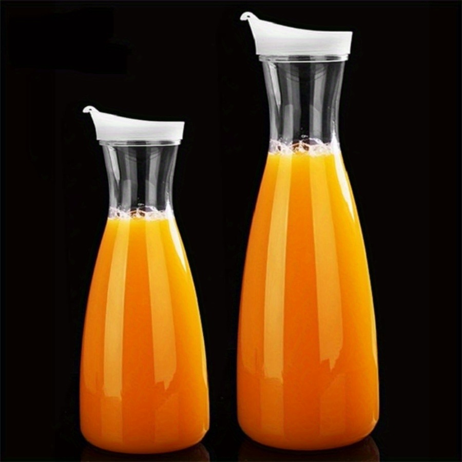 3pcs Plastic Water Carafe Set with Flip-Top Lid, Hand-Wash Juice, Wine, & Cold Drinks-Jugs for