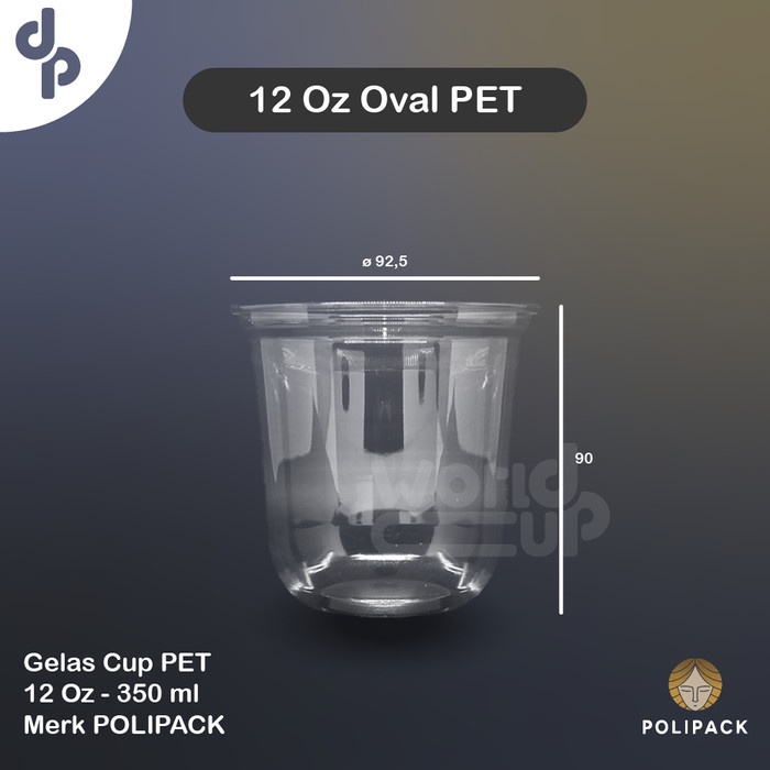 Gelas Cup 12 Oz - 14 Oz - 16 Oz - 22 oz PET 1 Dus Polipack