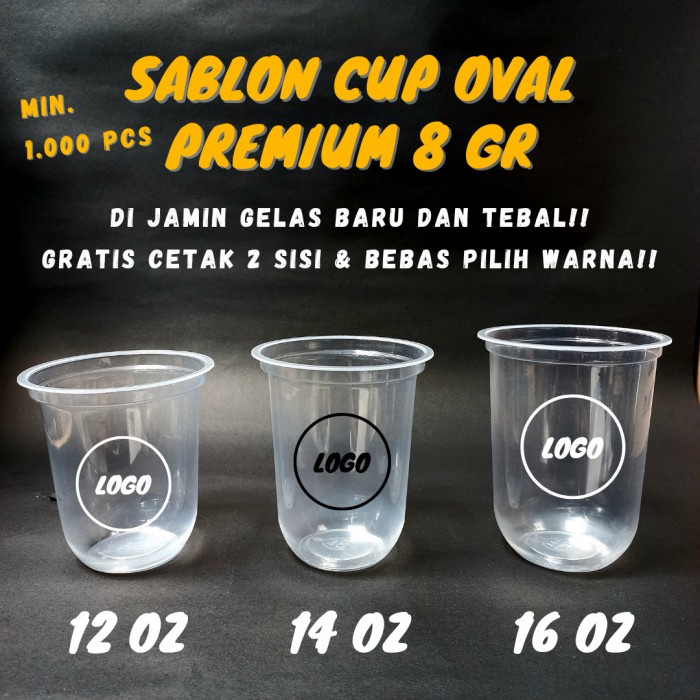Sablon Gelas Cup Plastik Oval 8 Gram - PP Cup