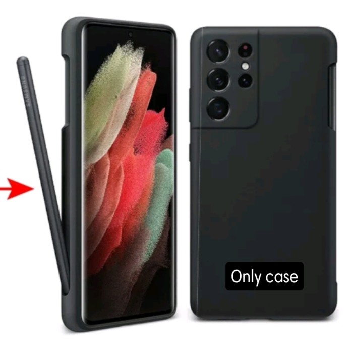 Samsung Galaxy S21 Ultra Silikon Case Hitam Matte With S Pen