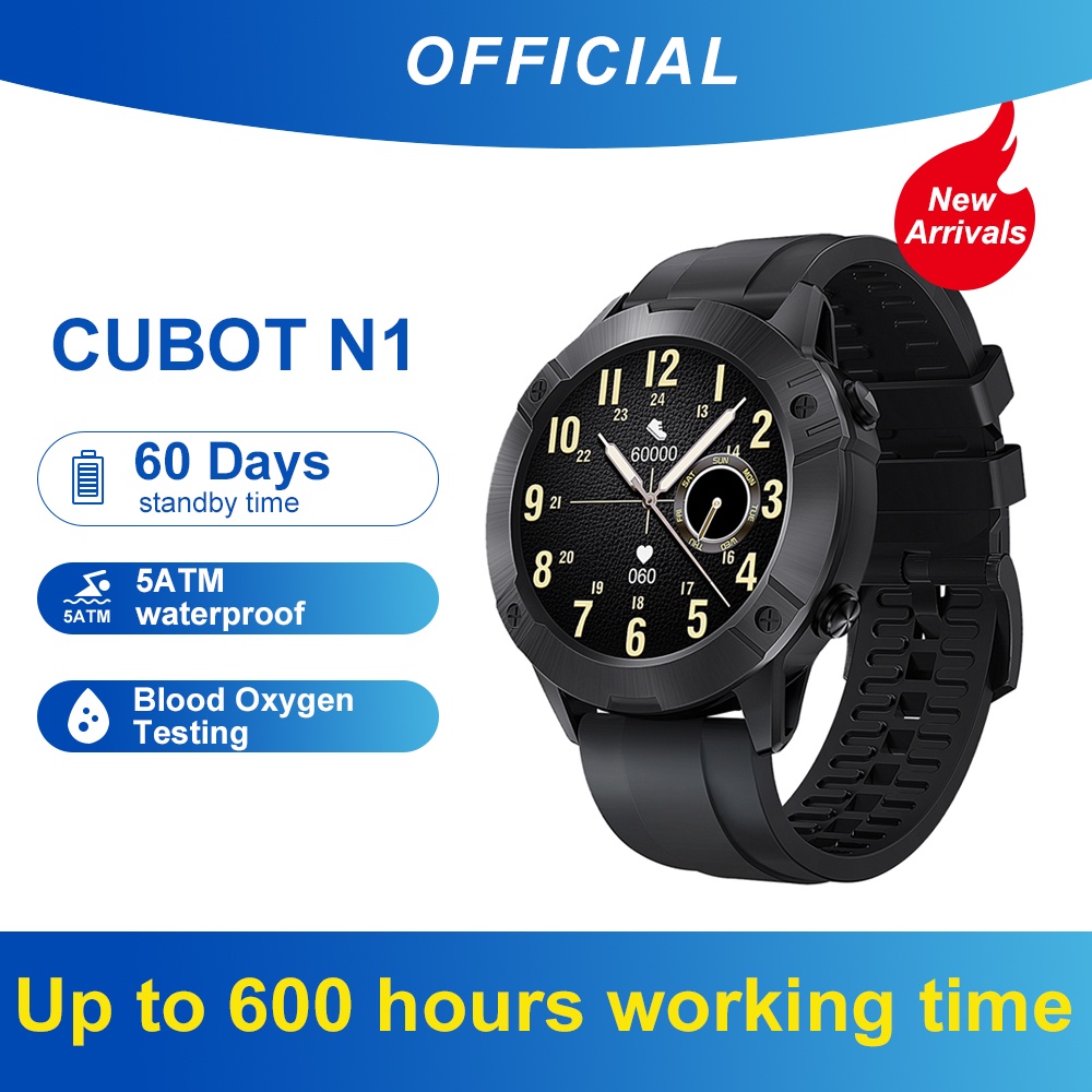 Cubot N1 Smart Watch Women 5ATM Waterproof SmartWatch For Men Blood Oxygen Heart Rate Fitness Tracke