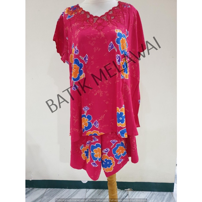 Setelan Batik PREMIUM SUNAN ORI celana pendek tangan Pendk Klok Bordir