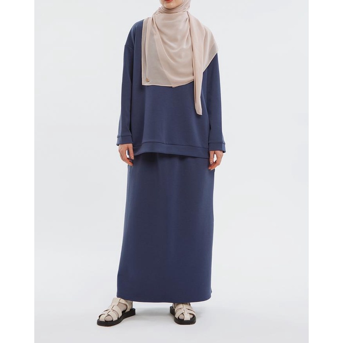 Cottoncut Finn Set Setelan Wanita Atasan dan Bawahan Rok Basic Panjang