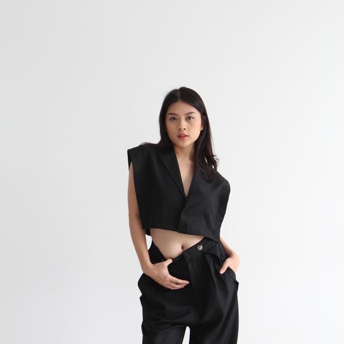 ALMA SET - Setelan Vest Wanita / Rompi Wanita / Oneset / Set Celana Wanita/ / Vest Set / Women Vest